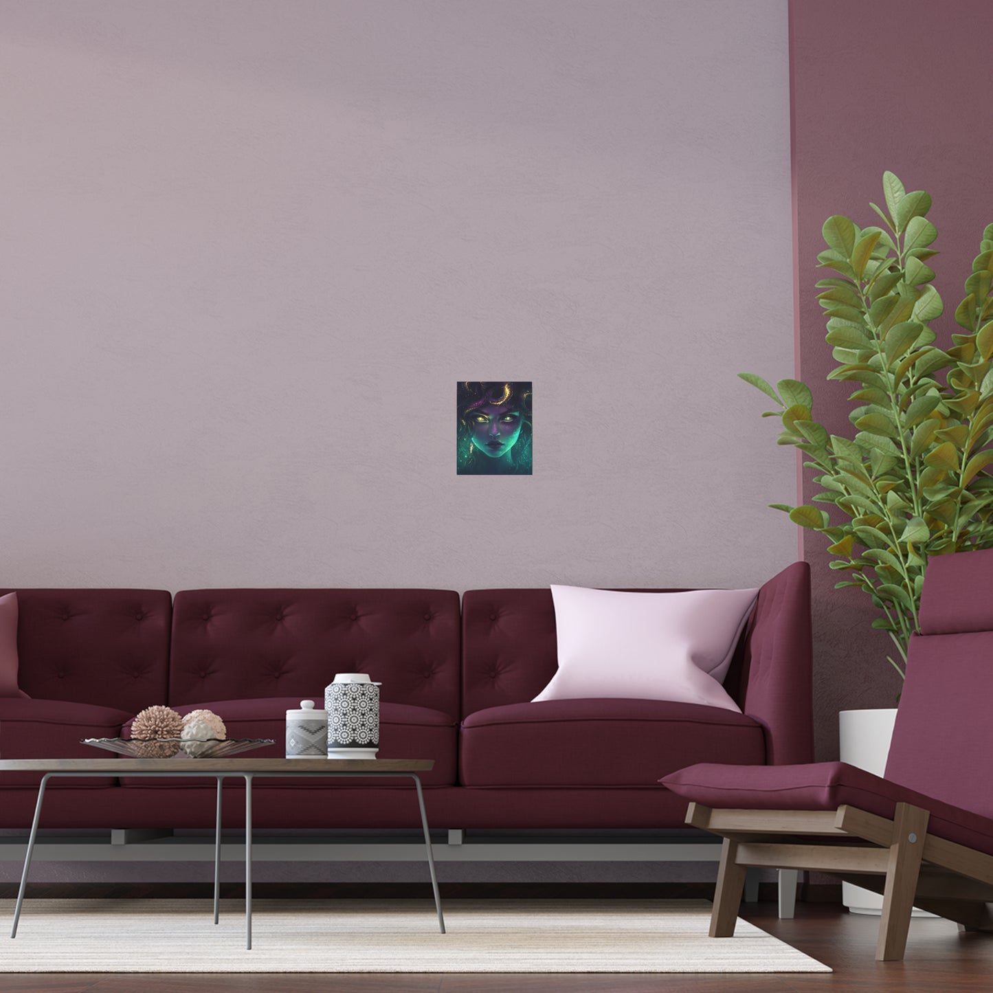 Cosmic Medusa Silk Poster - Premium Water-Resistant Gothic Wall Art