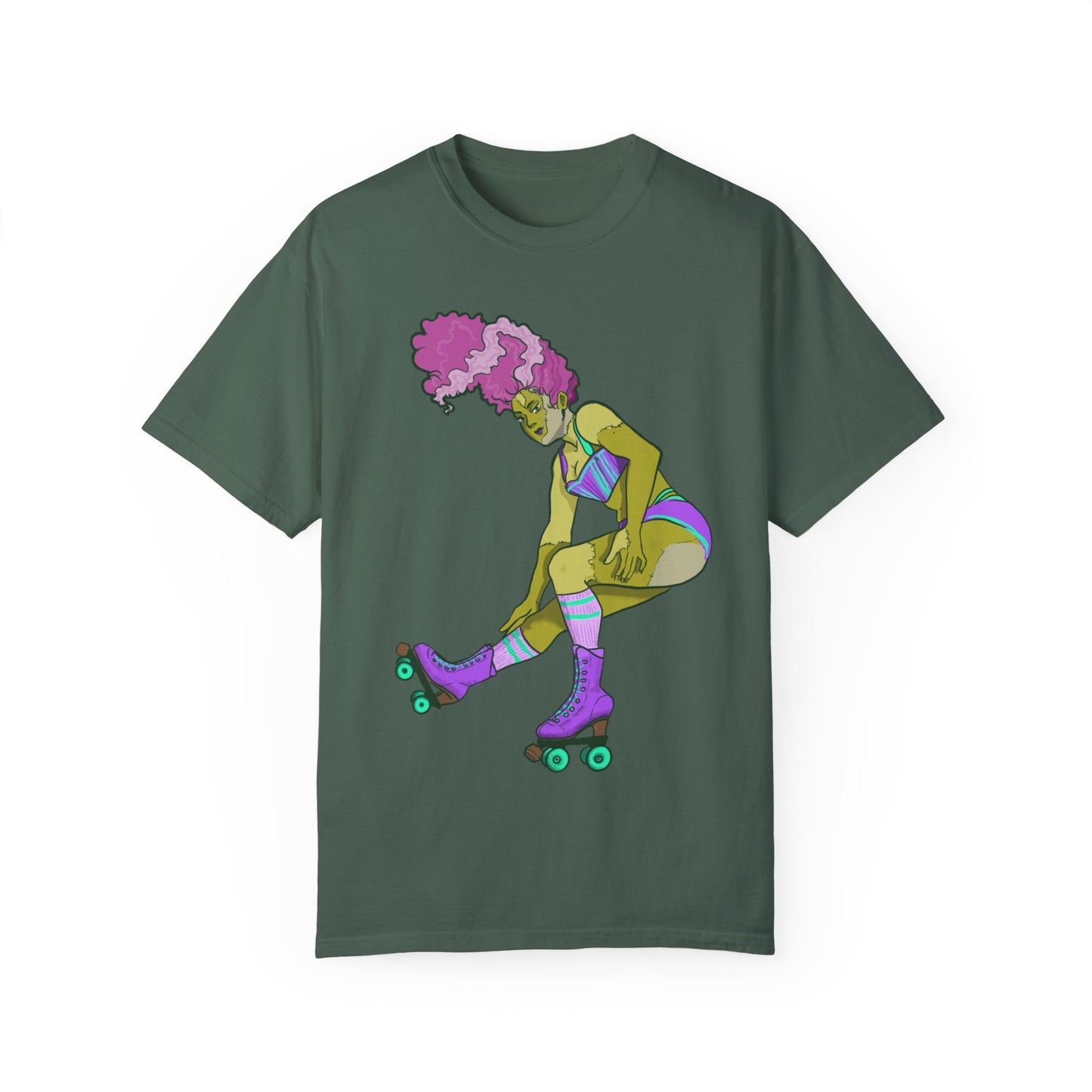 Fierce Frankenstein Roller Girl Tee