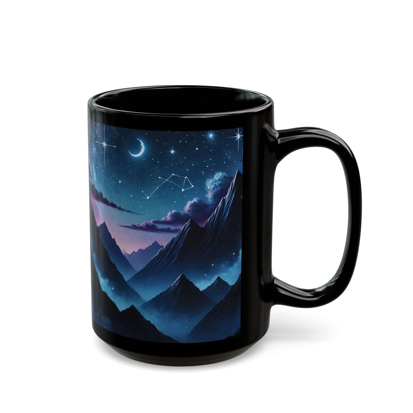 Celestial Night Court Mug – Mystical Mountain and Starry Sky Design (11oz, 15oz)
