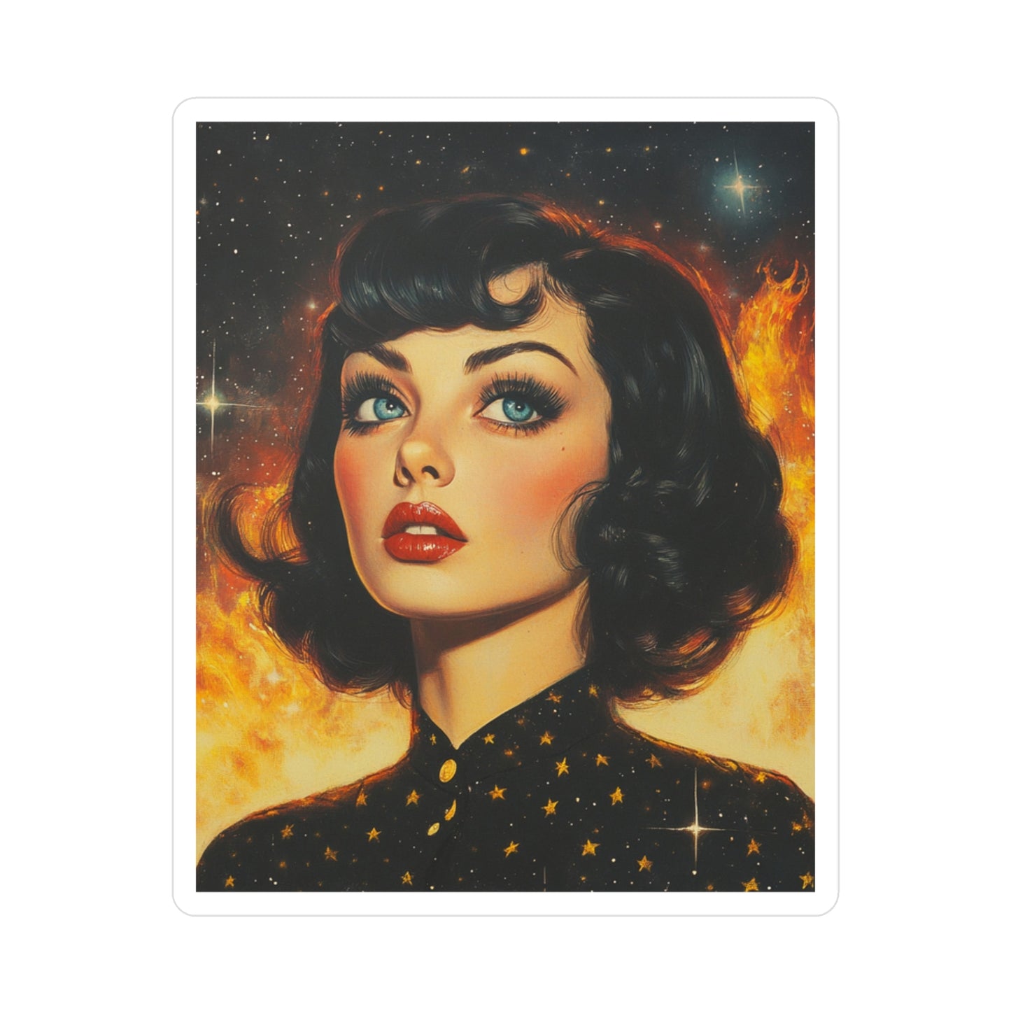 Cosmic Rebel Retro Sticker