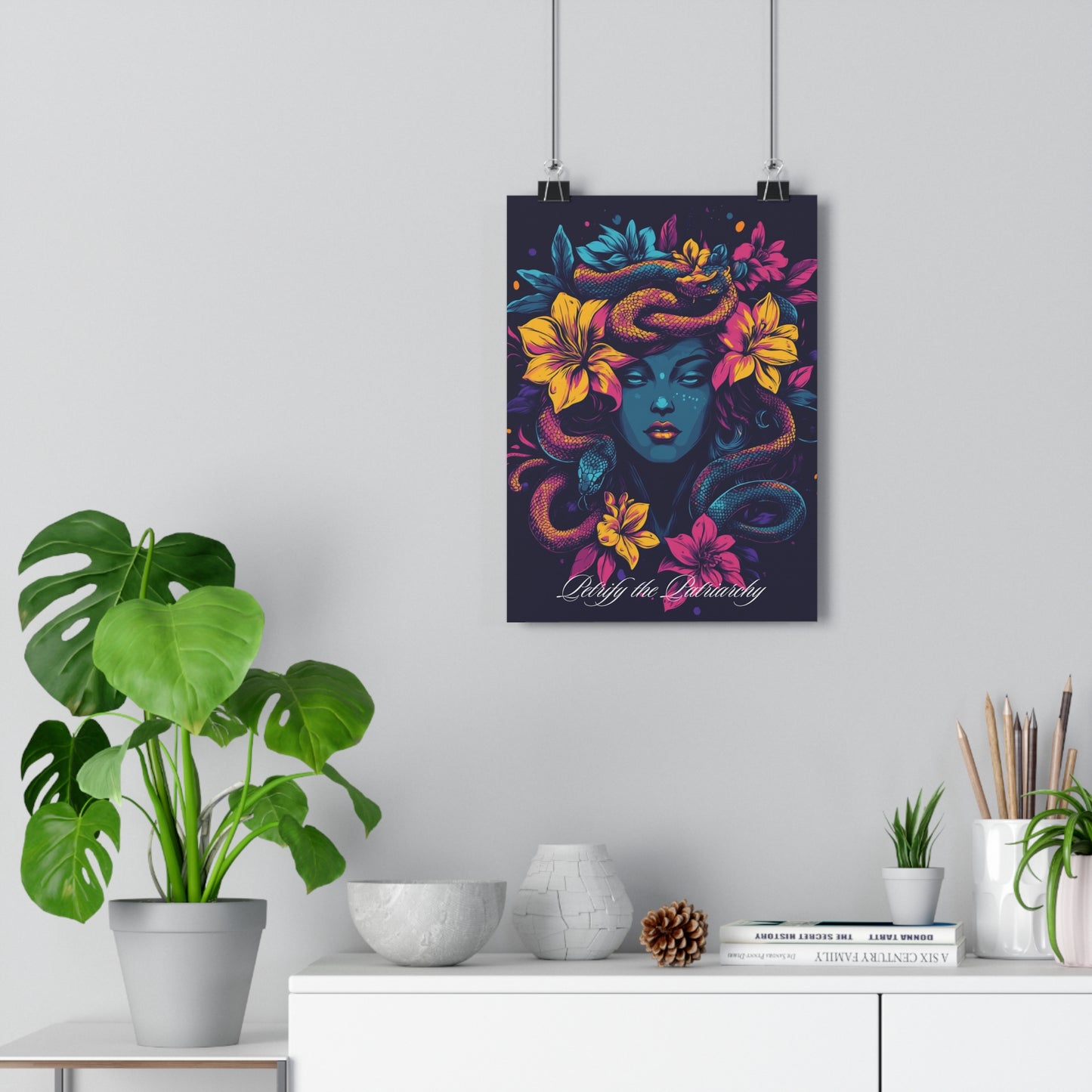 "Petrify the Patriarchy” Medusa Art Print – Giclée-Printed Premium Poster on Matte Paper