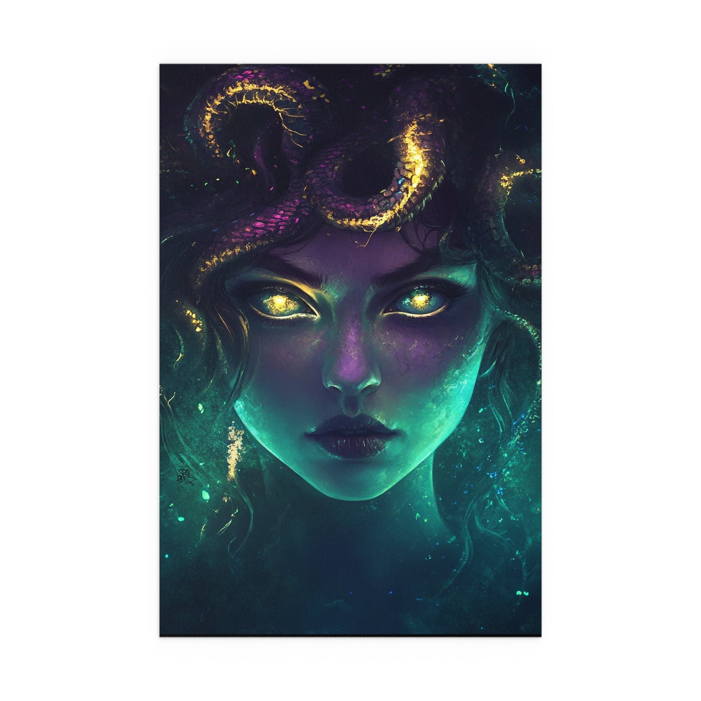 Cosmic Medusa Silk Poster - Premium Water-Resistant Gothic Wall Art