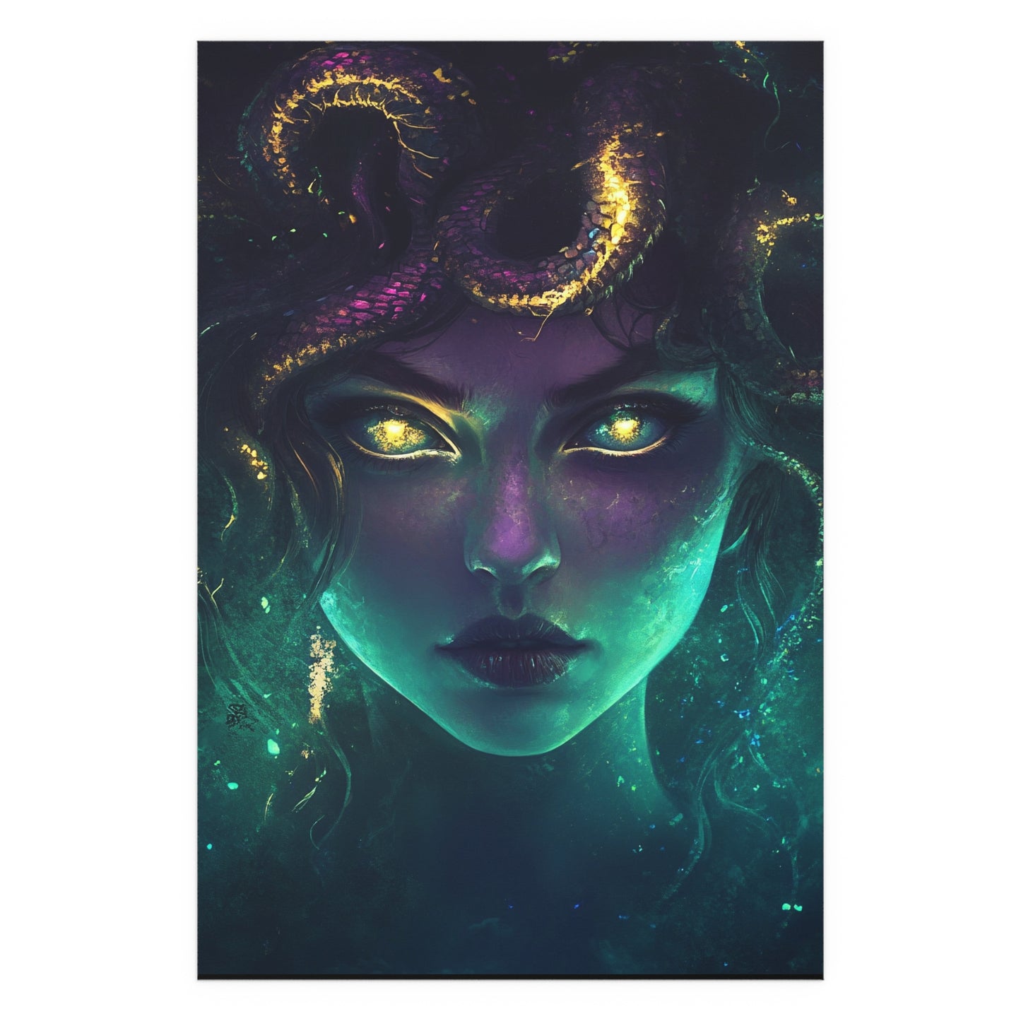Cosmic Medusa Silk Poster - Premium Water-Resistant Gothic Wall Art