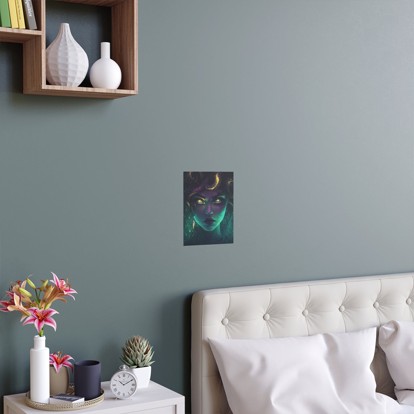 Cosmic Medusa Silk Poster - Premium Water-Resistant Gothic Wall Art