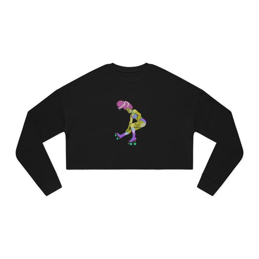 Fierce Frankenstein Roller Girl Cropped Sweatshirt