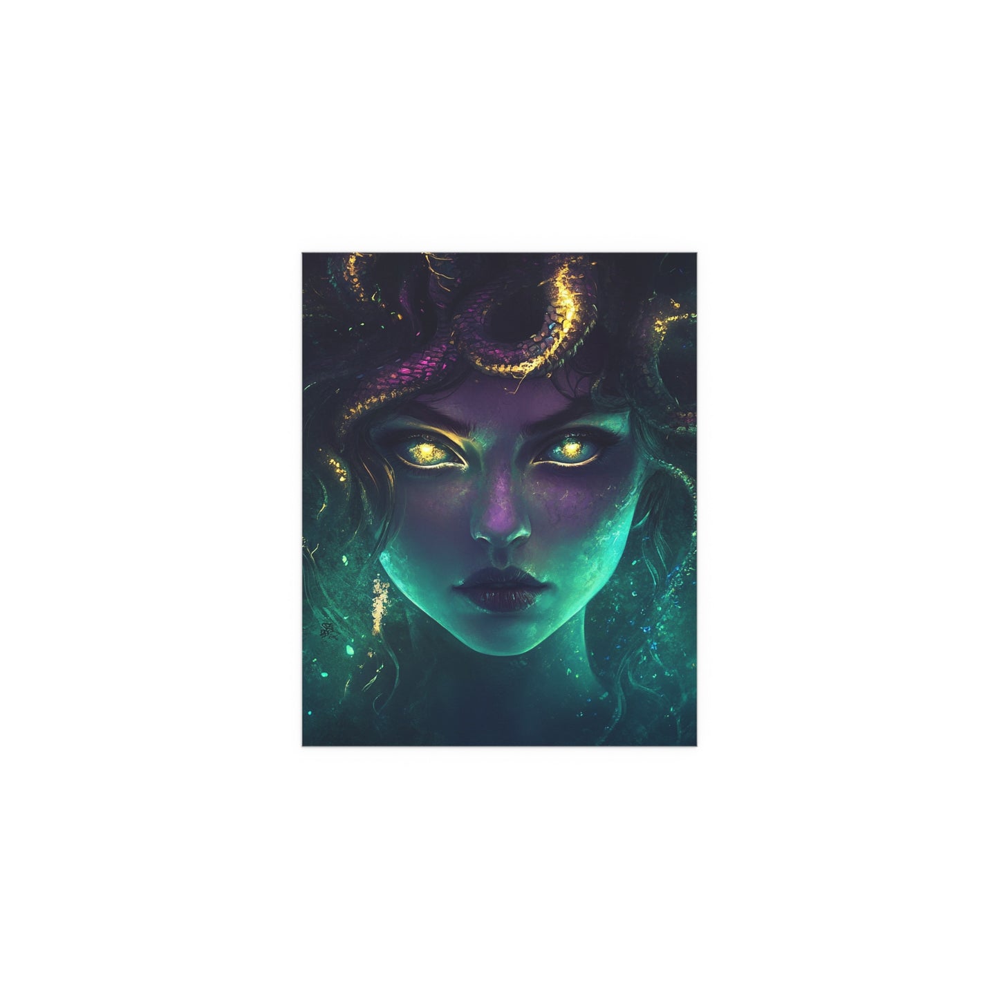 Cosmic Medusa Silk Poster - Premium Water-Resistant Gothic Wall Art