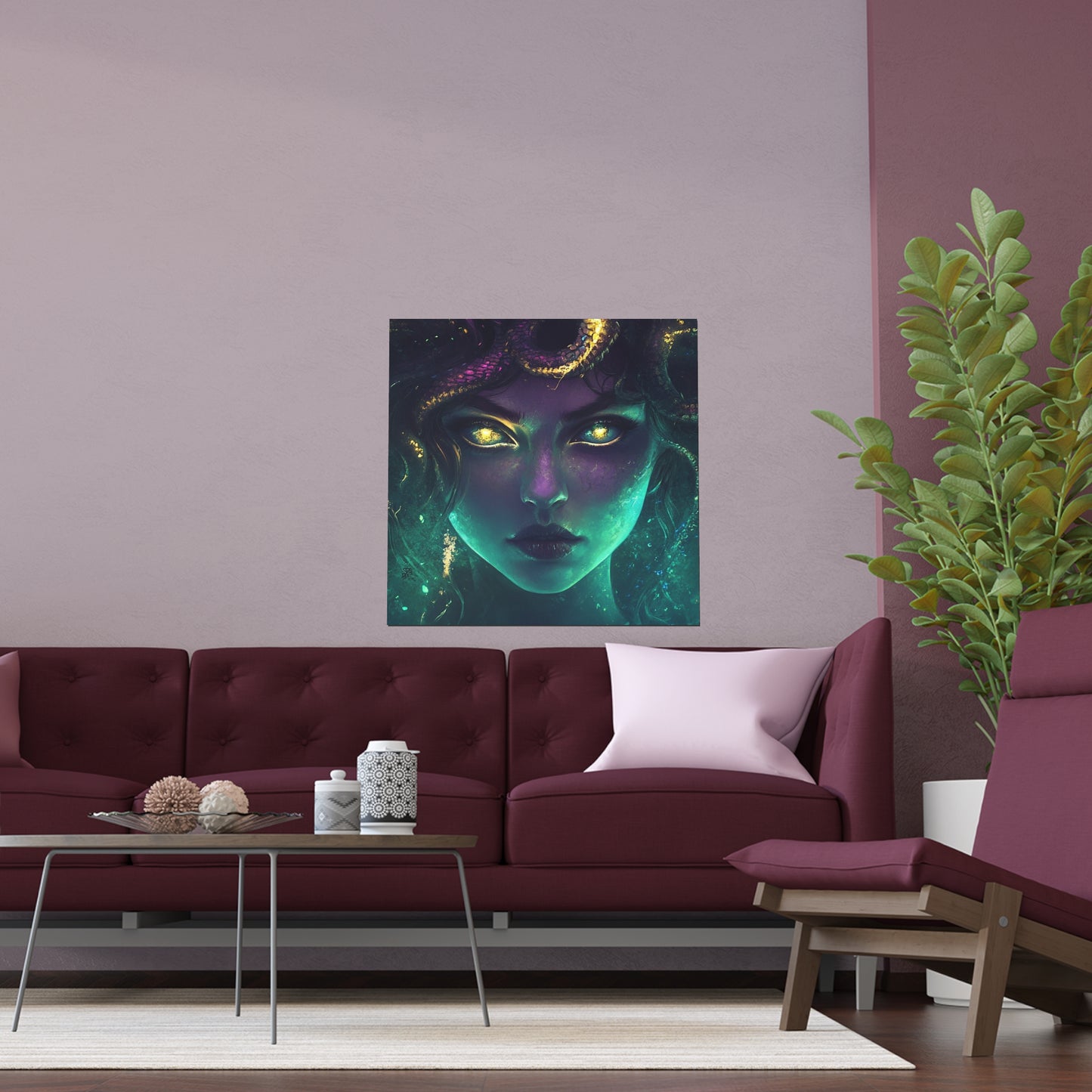 Cosmic Medusa Silk Poster - Premium Water-Resistant Gothic Wall Art
