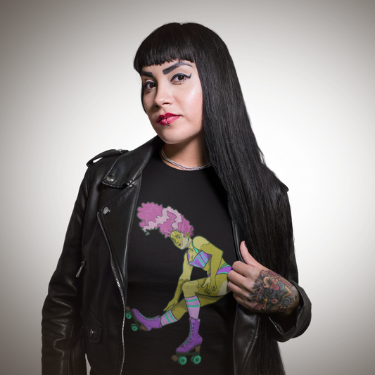 Fierce Frankenstein Roller Girl Tee